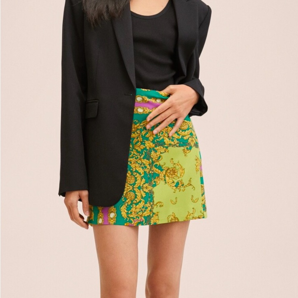 Baroque print skirt Versace inspired mango